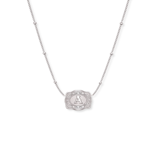 SpurWest Ultra Mini Belt Buckle Necklace - Silver